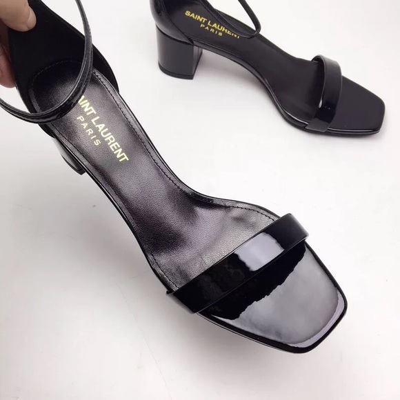 ysl block heel sandals